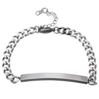 Stainless Steel Chain Bracelets, with 1.5Inch extender chain, curb chain & for woman, original color 5mm Approx 6 Inch 