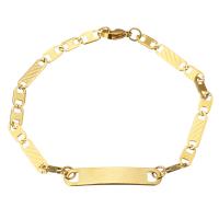 Stainless Steel Chain Bracelets, gold color plated, for woman  Approx 8 Inch 