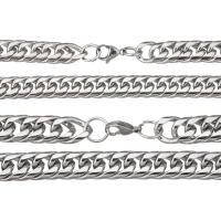 Мода нержавеющей стали ожерелье цепь, нержавеющая сталь, разный размер для выбора & Снаряженная цепь & Женский, оригинальный цвет, длина:Приблизительно 24 дюймовый, продается Strand