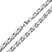 Мода нержавеющей стали ожерелье цепь, нержавеющая сталь, Снаряженная цепь & Женский, оригинальный цвет длина:Приблизительно 24 дюймовый, продается Strand