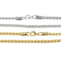 Мода нержавеющей стали ожерелье цепь, нержавеющая сталь, Другое покрытие, твист овал & Женский, Много цветов для выбора длина:Приблизительно 24 дюймовый, продается Strand