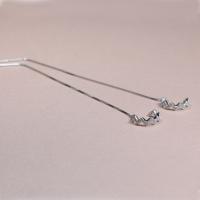 Sterling Silver Thread Through Earrings, 925 Sterling Silver, platinum plated, hypo allergic & for woman 