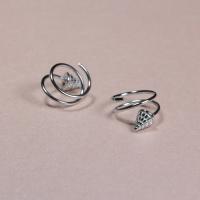 Sterling Silber Tropfen Ohrring, 925 Sterling Silber, Spirale, platiniert, hypoallergenic & für Frau, 5x4mm, verkauft von Paar