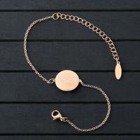 Stainless Steel Charm Bracelet, with 1.9Inch extender chain, real rose gold plated, oval chain & for woman Approx 6.7 Inch 