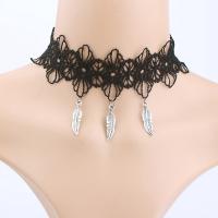 Lace Choker Necklace, for woman, black, 300mm Approx 11 Inch 