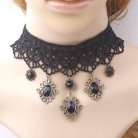 Lace Choker Necklace, for woman, black, 300mm Approx 11 Inch 