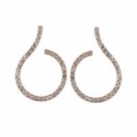 Zinc alliage strass Stud Earring, alliage de zinc, laiton puce boucle d'oreille, Placage de couleur d'or, pour femme & avec strass Vendu par paire