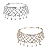 Zinc Alloy Choker Necklace, plated, for woman & with rhinestone lead & cadmium free, 300mm Approx 11 Inch 