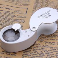 Aluminum Alloy Magnifier, with Glass & Plastic, plated, with LED light & Foldable 