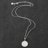 Stainless Steel Jewelry Necklace, Flat Round, oval chain & for woman, original color Approx 18.89 Inch 