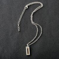 Stainless Steel Jewelry Necklace, with 1.9Inch extender chain, Rectangle, plated, oval chain & for woman Approx 17.7 Inch 