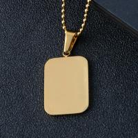 Stainless Steel Sweater Chain Necklace, Rectangle, real gold plated, ball chain & for woman Approx 31.88 Inch 