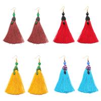 Fashion Tassel Earring, Nylon Cord, with Resin, iron earring hook, for woman lead & cadmium free, 110mm 