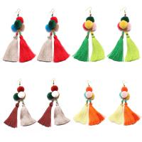 Fashion Tassel Earring, Nylon Cord, with Resin, iron earring hook, for woman 