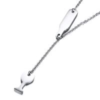 Stainless Steel Necklace, oval chain & for woman, original color Approx 17.9 Inch 