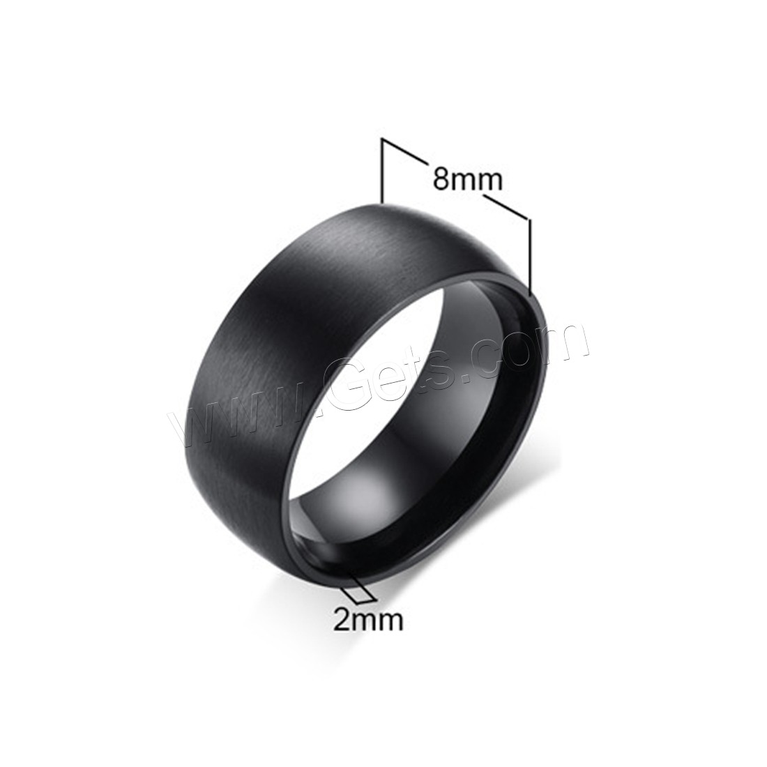 ステンレス 指輪, 亜鉛黒めっき (ステンレス専用), 異なるサイズの選択 & けば立て & 男性用, 8x2mm, 売り手 パソコン