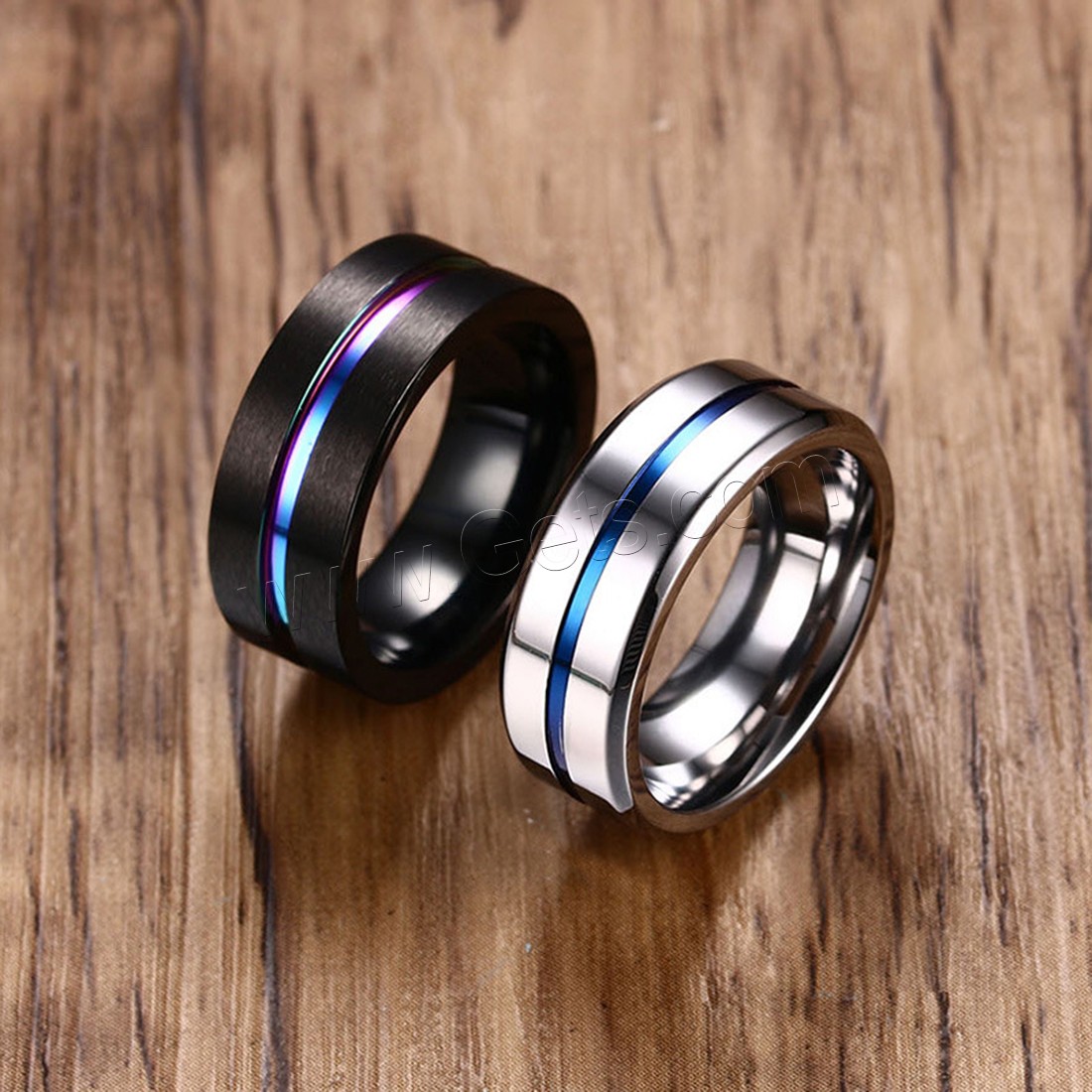 Stainless Steel Finger Ring, plated, different size for choice & for man, more colors for choice, 8x2.6mm, Sold By PC