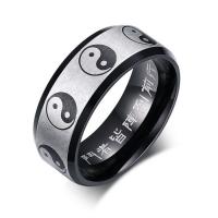 Stainless Steel Finger Ring, plated & for man, 8mm 