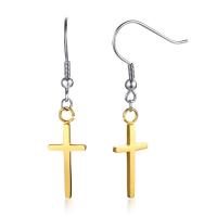 Stainless Steel Drop Earring, Cross, plated, for woman 