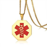 Stainless Steel Sweater Necklace, Octagon, gold color plated, twist oval chain & for woman & enamel, 35mm Approx 23.6 Inch 
