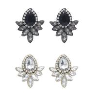 Zinc Alloy Stud Earring, with Crystal, stainless steel post pin, plated, faceted & with rhinestone lead & cadmium free 