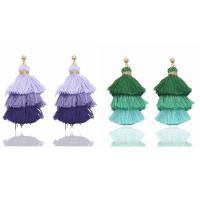 Cotton Cord Tassel Earring, with Zinc Alloy, stainless steel post pin lead & cadmium free 