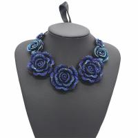 Plastic Sweater Necklace, with Satin Ribbon, Flower, for woman, 735mm Approx 28.5 Inch 