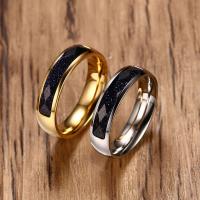 acero inoxidable anillo, con arena dorada azul, chapado, diverso tamaño para la opción & para hombre, más colores para la opción, 5x2mm, Vendido por UD