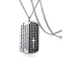 Stainless Steel Sweater Necklace, Christian Jewelry & twist oval chain & with letter pattern & for man & enamel, original color Approx 23.6 Inch 