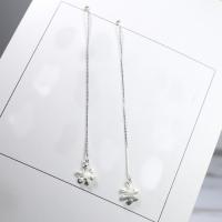 Sterling Silver Thread Through Earrings, 925 Sterling Silver, Snowflake, for woman 70mm 