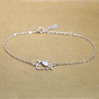 Sterling Silver Bracelets, 925 Sterling Silver, with 1.3Inch extender chain, Dog, oval chain & for woman Approx 5.1 Inch 