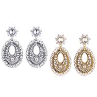Zinc Alloy Rhinestone Drop Earring, with Crystal, plated, Bohemian style & for woman & with rhinestone 