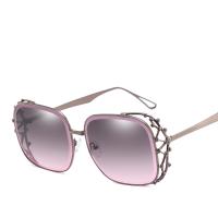 Fashion Sunglasses, Zinc Alloy, with PC plastic lens, plated, anti ultraviolet & for woman & with rhinestone lead & cadmium free 