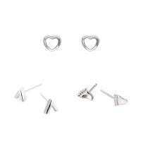 Sterling Silver Stud Earring, 925 Sterling Silver, stainless steel post pin, silver color plated & for woman 