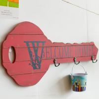 Crochet mur-rideau, bois, avec fer, clé, avec le motif de lettre, plus de couleurs à choisir Vendu par PC