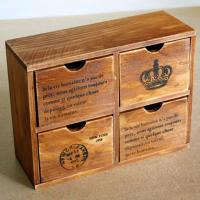 Storage Box, Wood, with letter pattern 