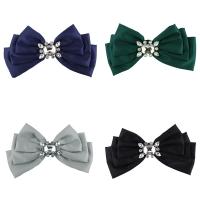 Crystal Brooch, Satin Ribbon, with Crystal & Zinc Alloy, plated, for woman & faceted & with rhinestone 