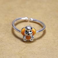 Sterling Silver Finger Ring, 925 Sterling Silver, Dog, adjustable & for woman & enamel US Ring 