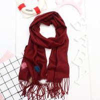 Cashmere and Acrylic Scarf & Shawl, 100% Acrylic, with Marten Hair, Rectangle, for children, red 