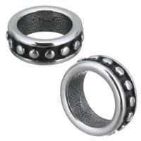 perles de grand trou en inox , acier inoxydable, beignet, noircir Environ 5.5mm, Vendu par PC