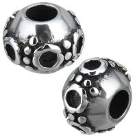 Stainless Steel European Beads, Drum, without troll & blacken 2mm Approx 4.5mm 