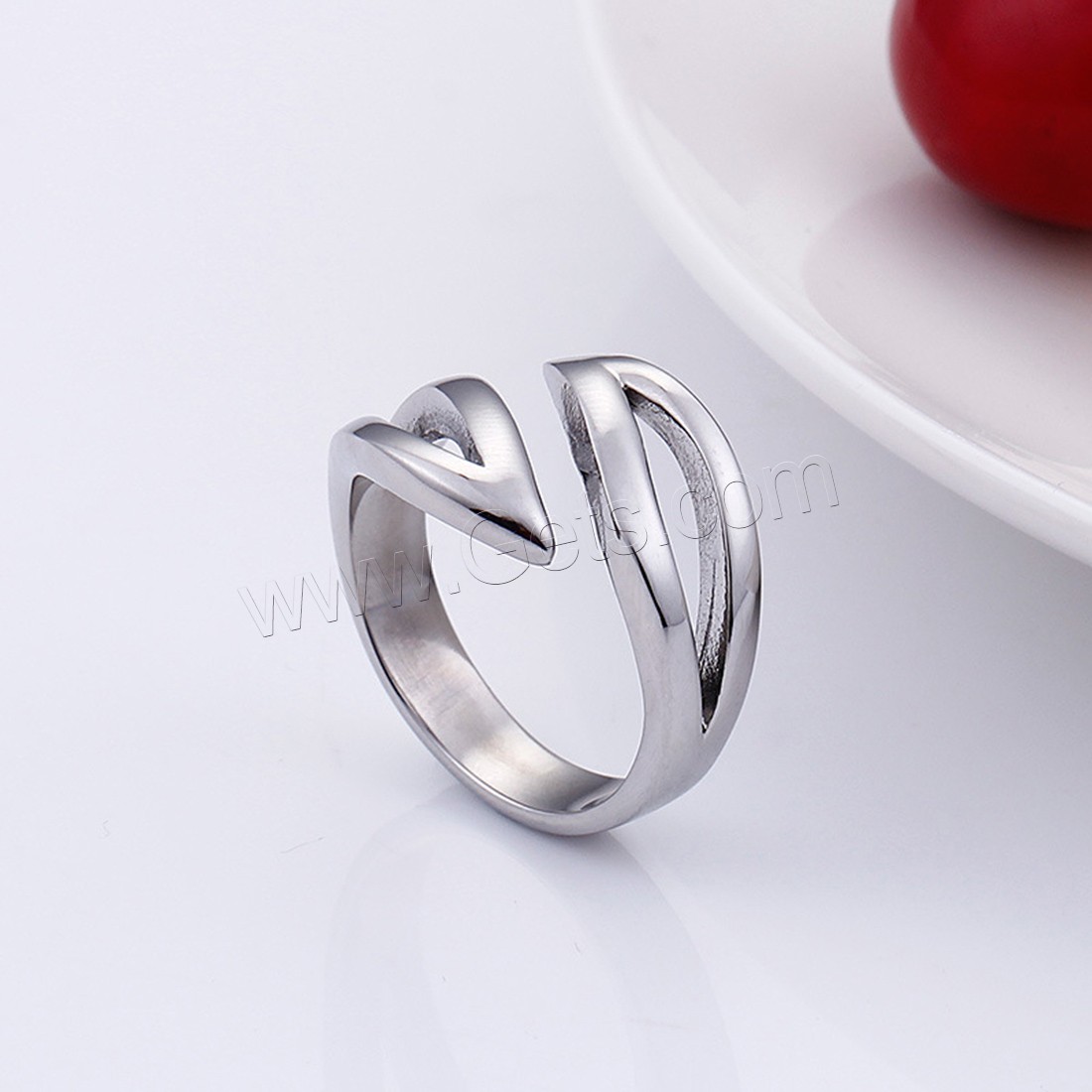 Titanium Steel Finger Ring, polished, Unisex & different size for choice, original color, 5mm, Sold By PC