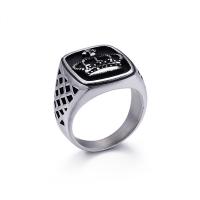 Titanium Steel Finger Ring & for man & blacken, 4mm 