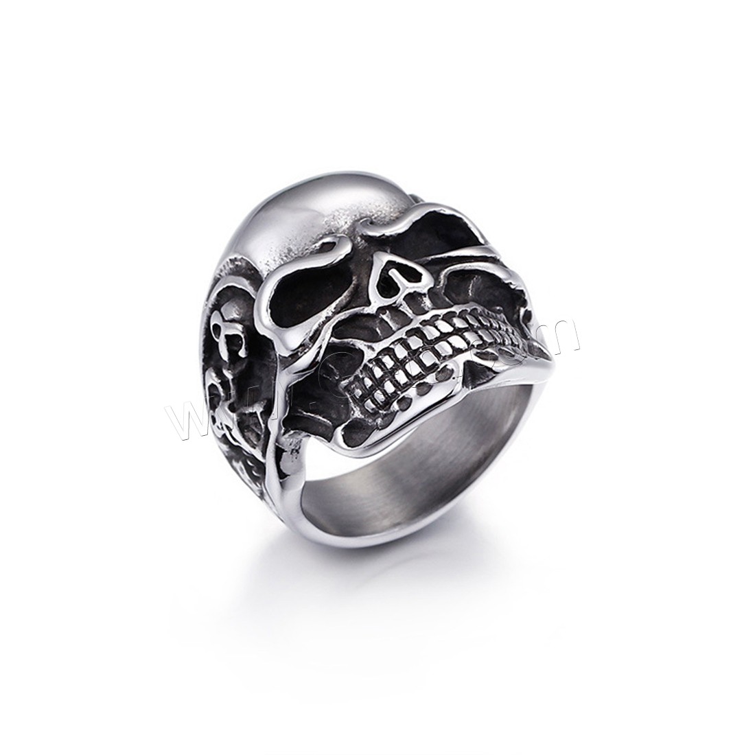 Titanium Steel Finger Ring, Skull, different size for choice & for man & blacken, 8mm, Sold By PC