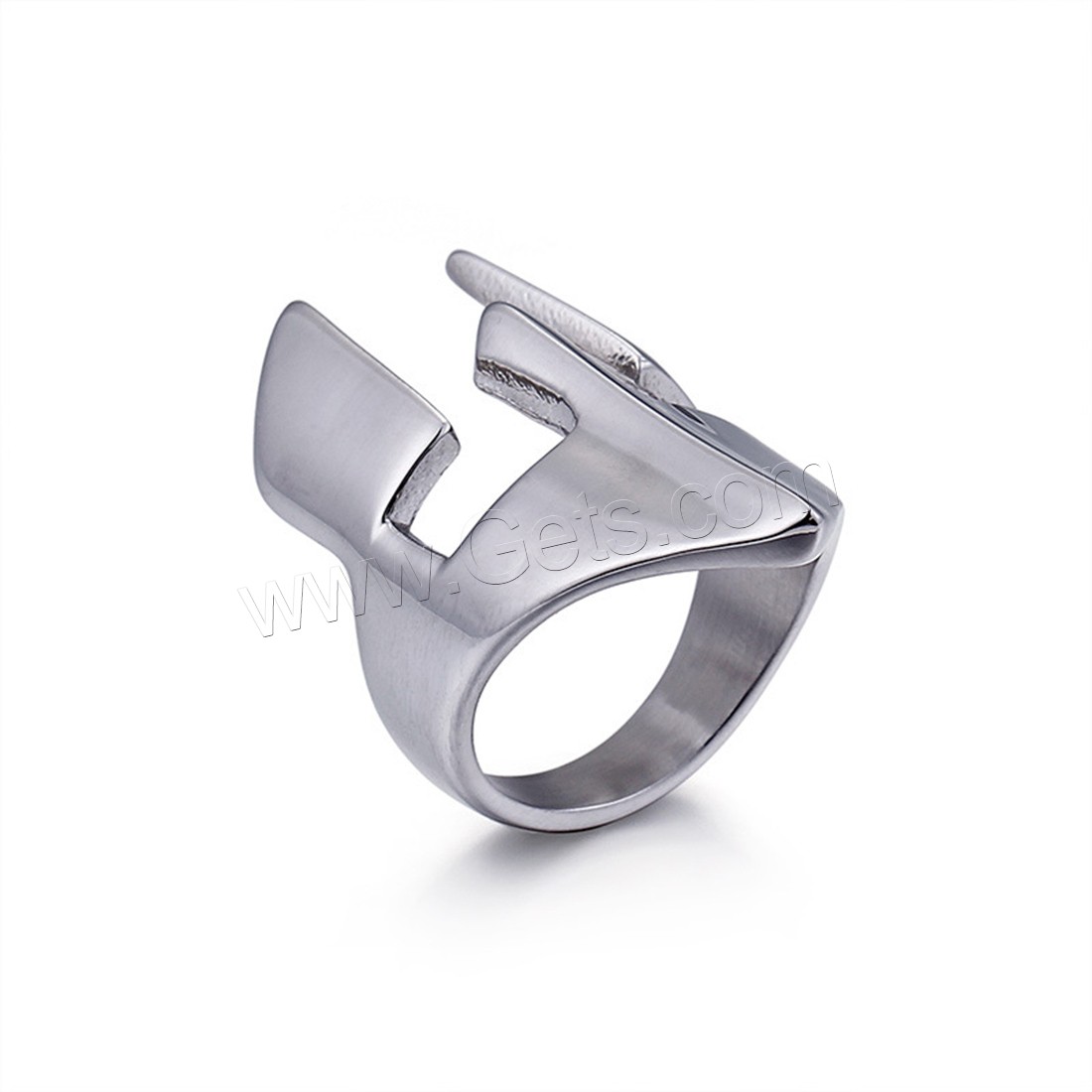 Titanium Steel Finger Ring, Mask, polished, different size for choice & for man, original color, 5mm, Sold By PC