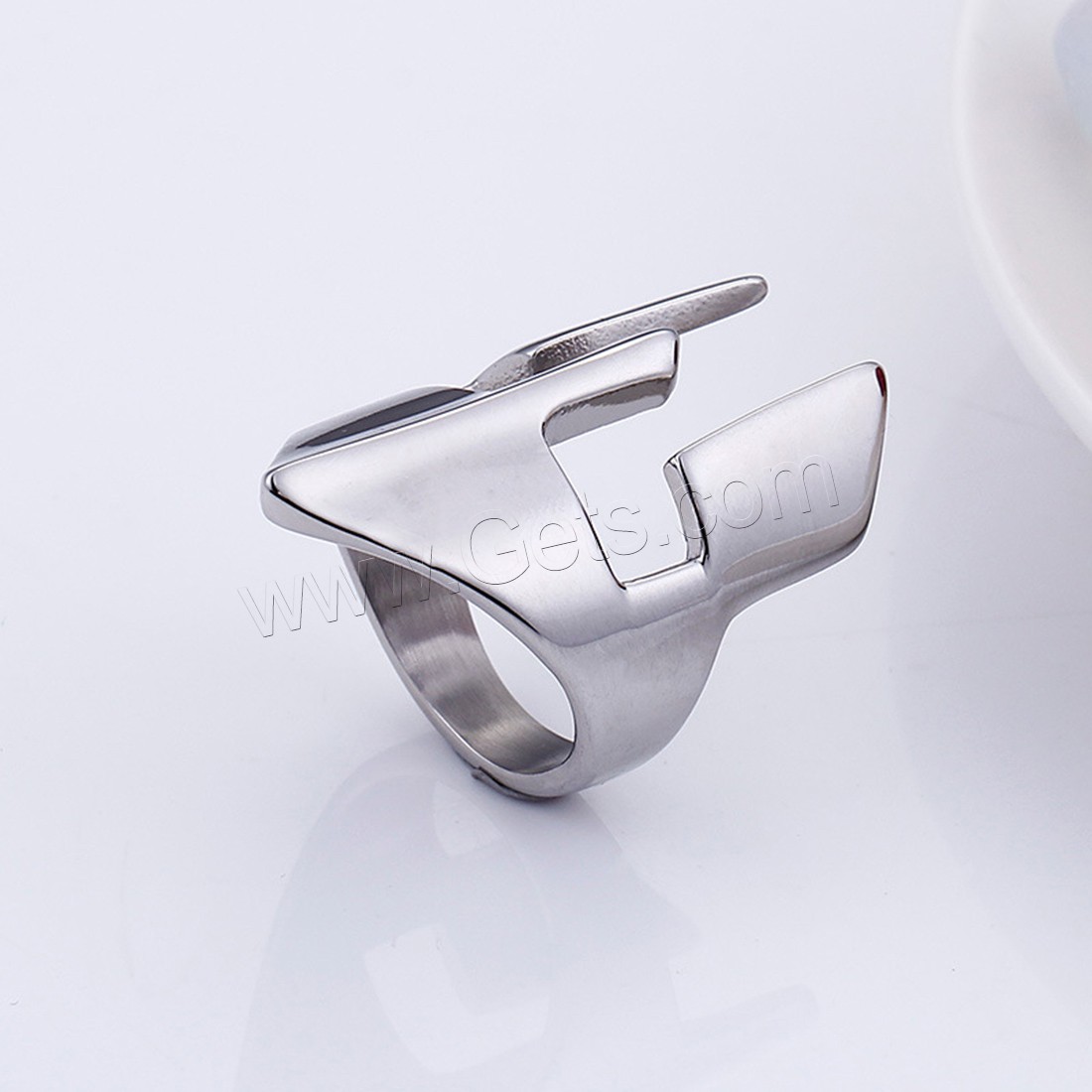 Titanium Steel Finger Ring, Mask, polished, different size for choice & for man, original color, 5mm, Sold By PC