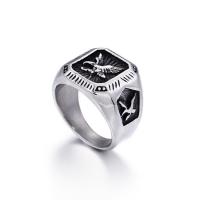Titanium Steel Finger Ring & for man & blacken, 5mm 