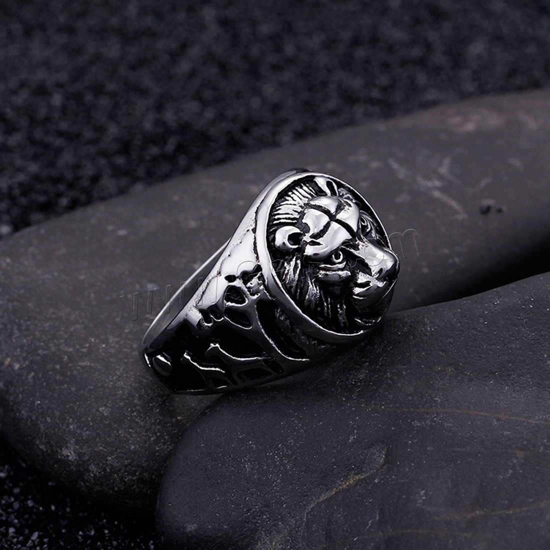 Мужские титановые свадебные кольца и обручальные кольца, титан, Лев, разный размер для выбора & Мужский & чернеют, 5mm, продается PC