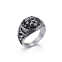 Мужские титановые свадебные кольца и обручальные кольца, титан, Лев, разный размер для выбора & Мужский & чернеют, 5mm, продается PC