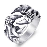 Titanium Steel Finger Ring, Claw, polished, Unisex & blacken, 15mm 